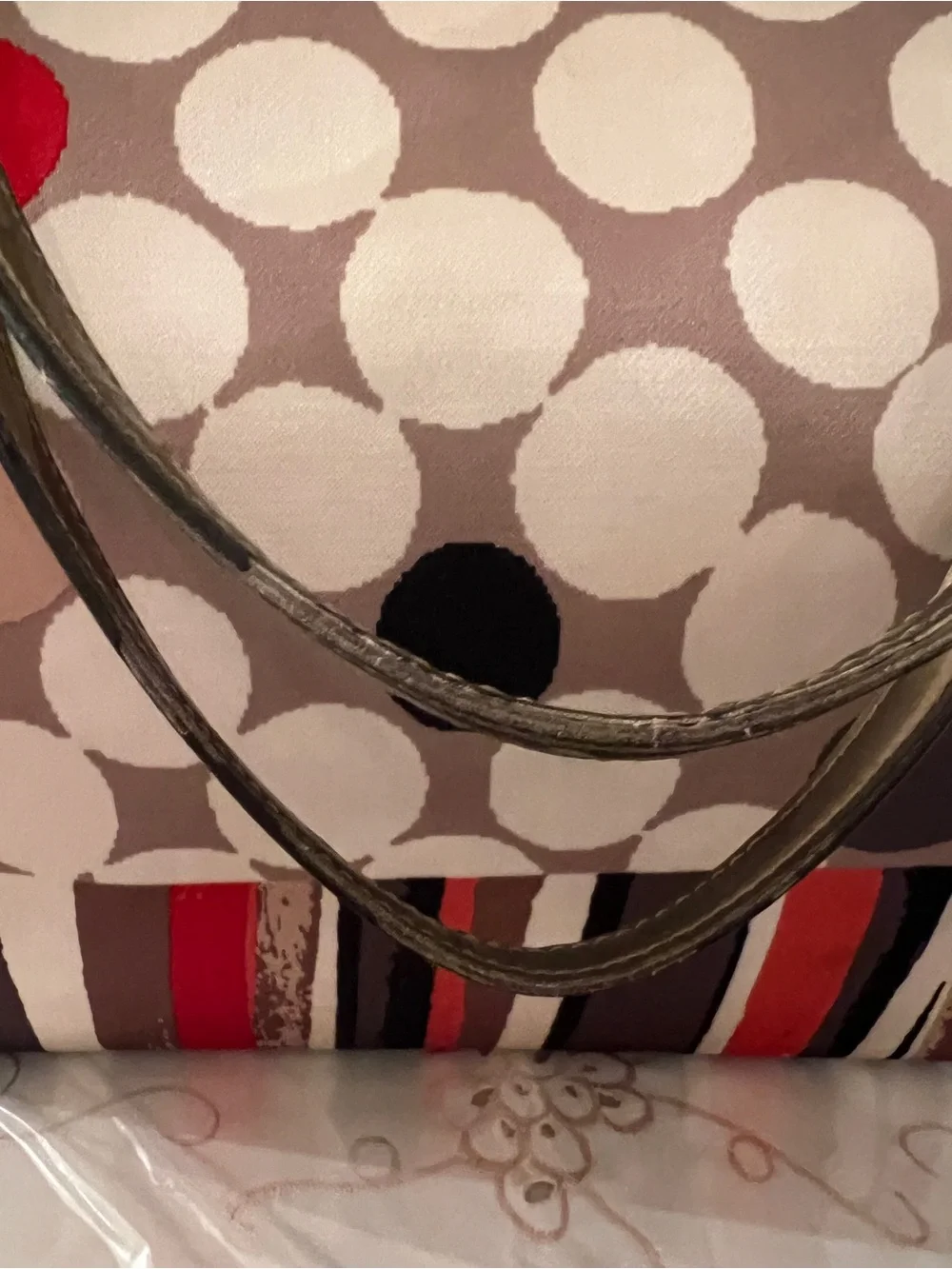 Coach Poppy Dot Print Tote Bag Style 25124 | Red Satin Lining | Shoulder Bag